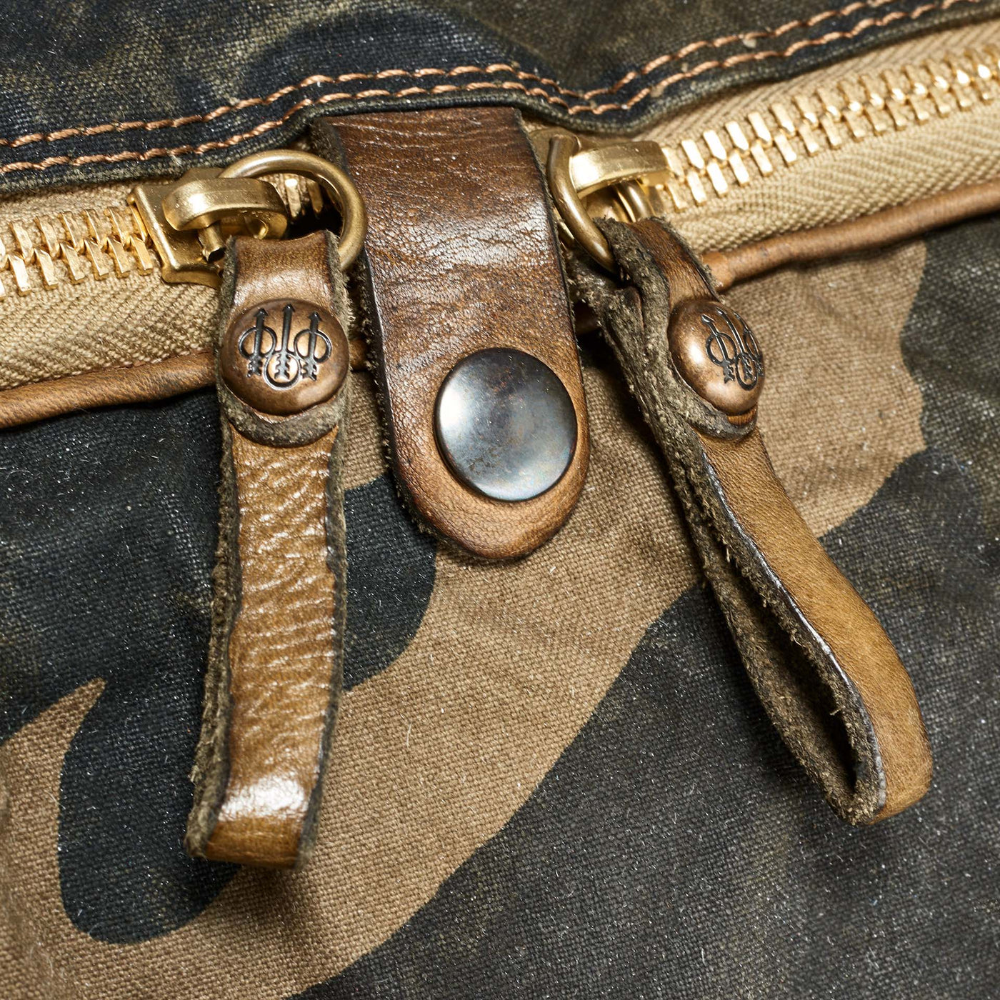 Canvas & Leather Travel Bag - Camoflauge