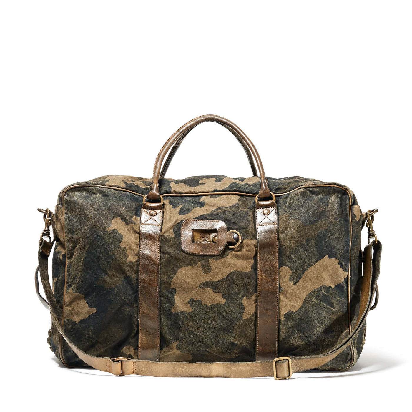 Canvas & Leather Travel Bag - Camoflauge
