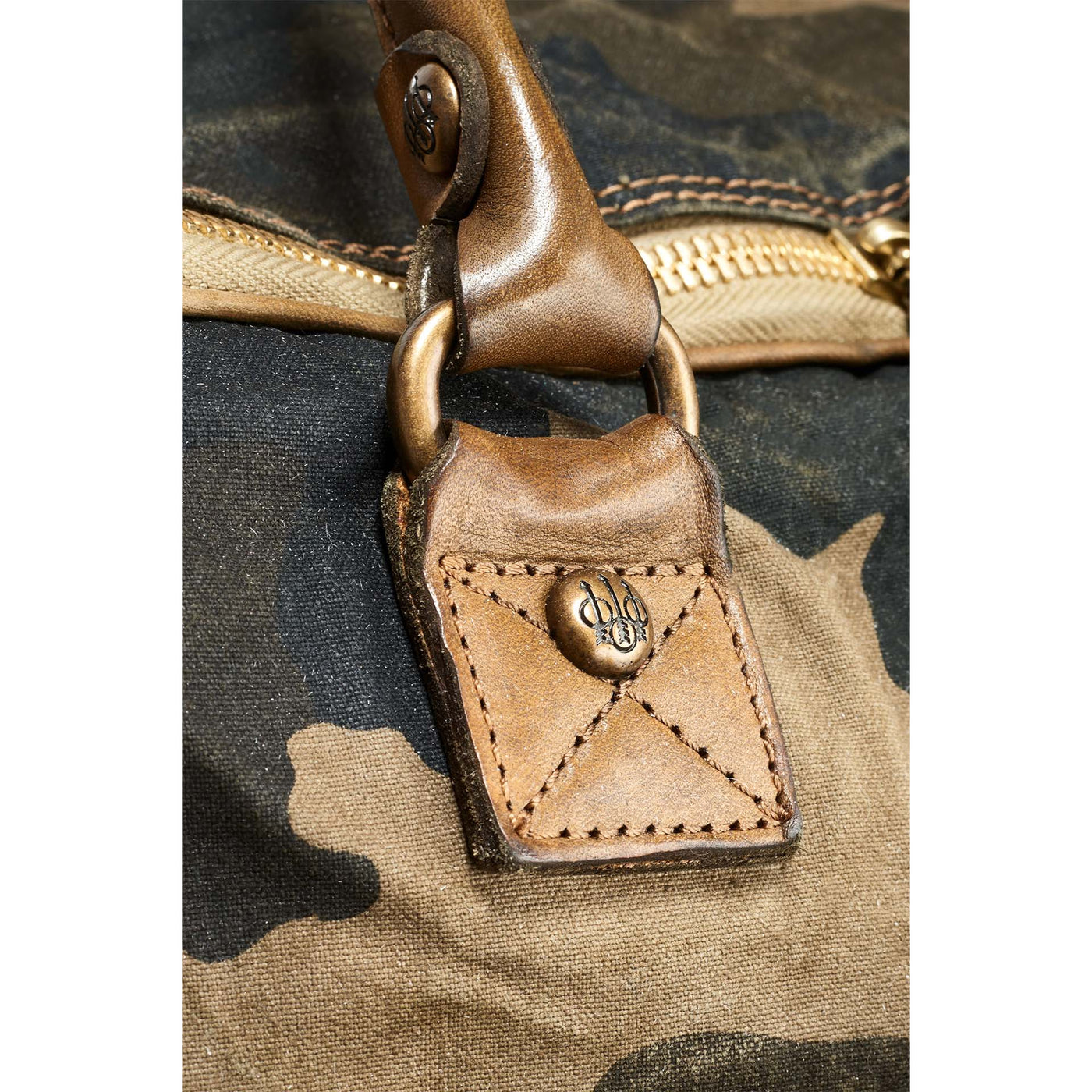 Canvas & Leather Travel Bag - Camoflauge