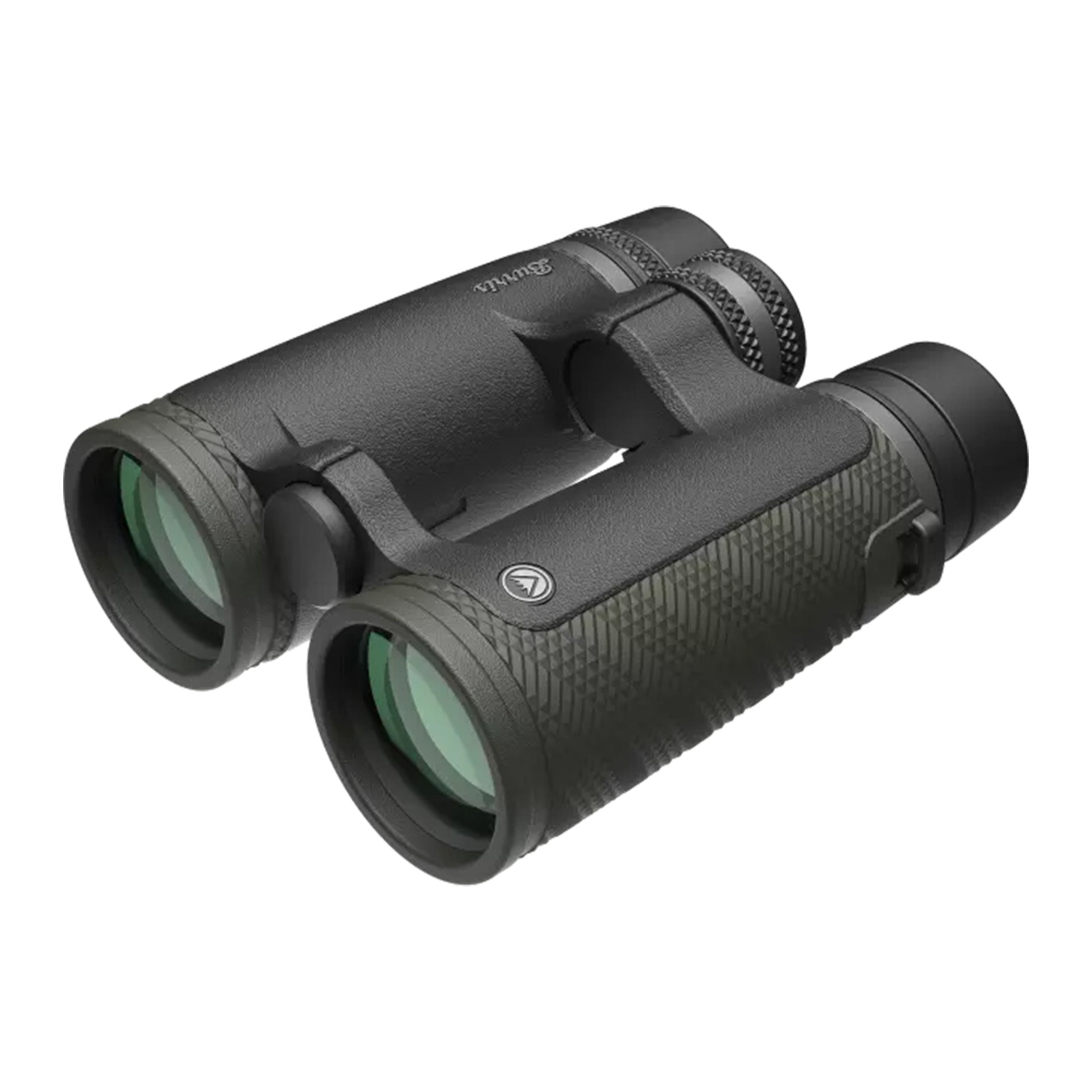 A pair of Signature HD 10x42mm green binoculars with rubber armor and metal eyecups.