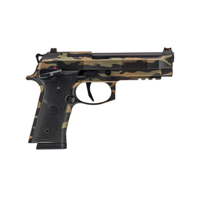 Camouflage handgun on a white background