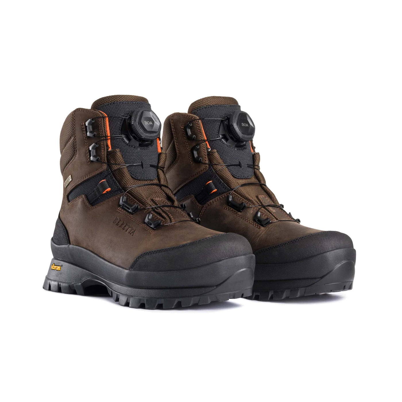 A brown Beretta Arabuko GTX boot with a BOA system, designed for steep surfaces and winter climates.