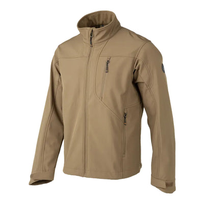 Tan jacket with zippers on a white background