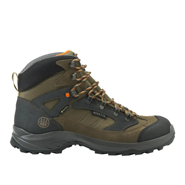 A brown Terrier GTX boot with lace-up closure, featuring a mix of suede and cordura materials, suitable for active hunting.