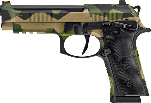 Camouflage handgun on a white background