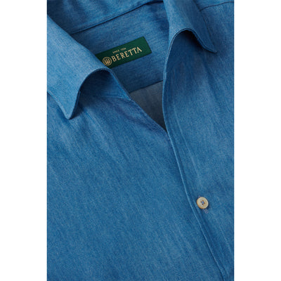 Italian Denim Stellar Evening Shirt - Medium Indigo