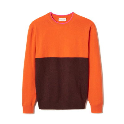 Women's Cashmere Color Block Sweater - Malt
