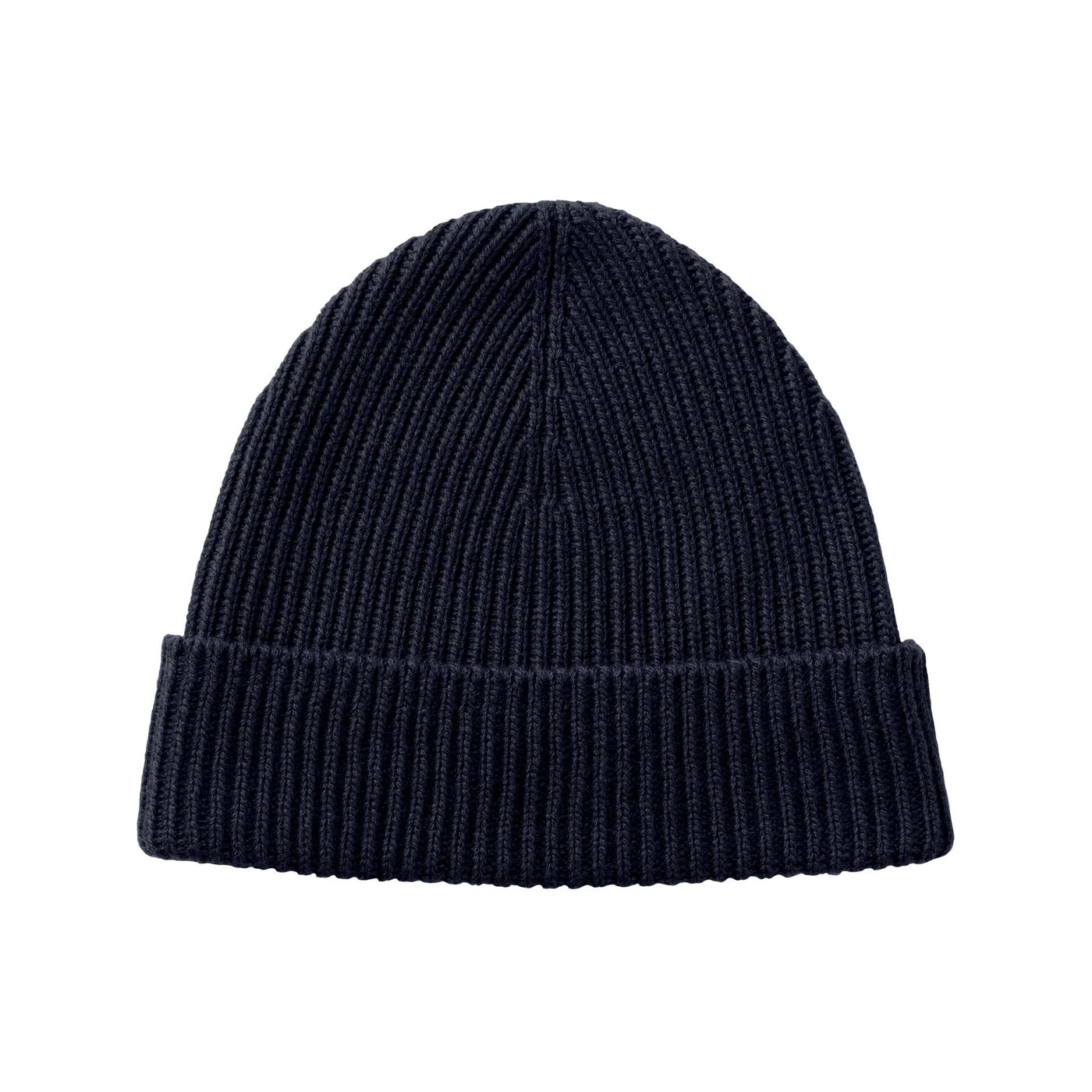 Dark Navy knit beanie on a white background