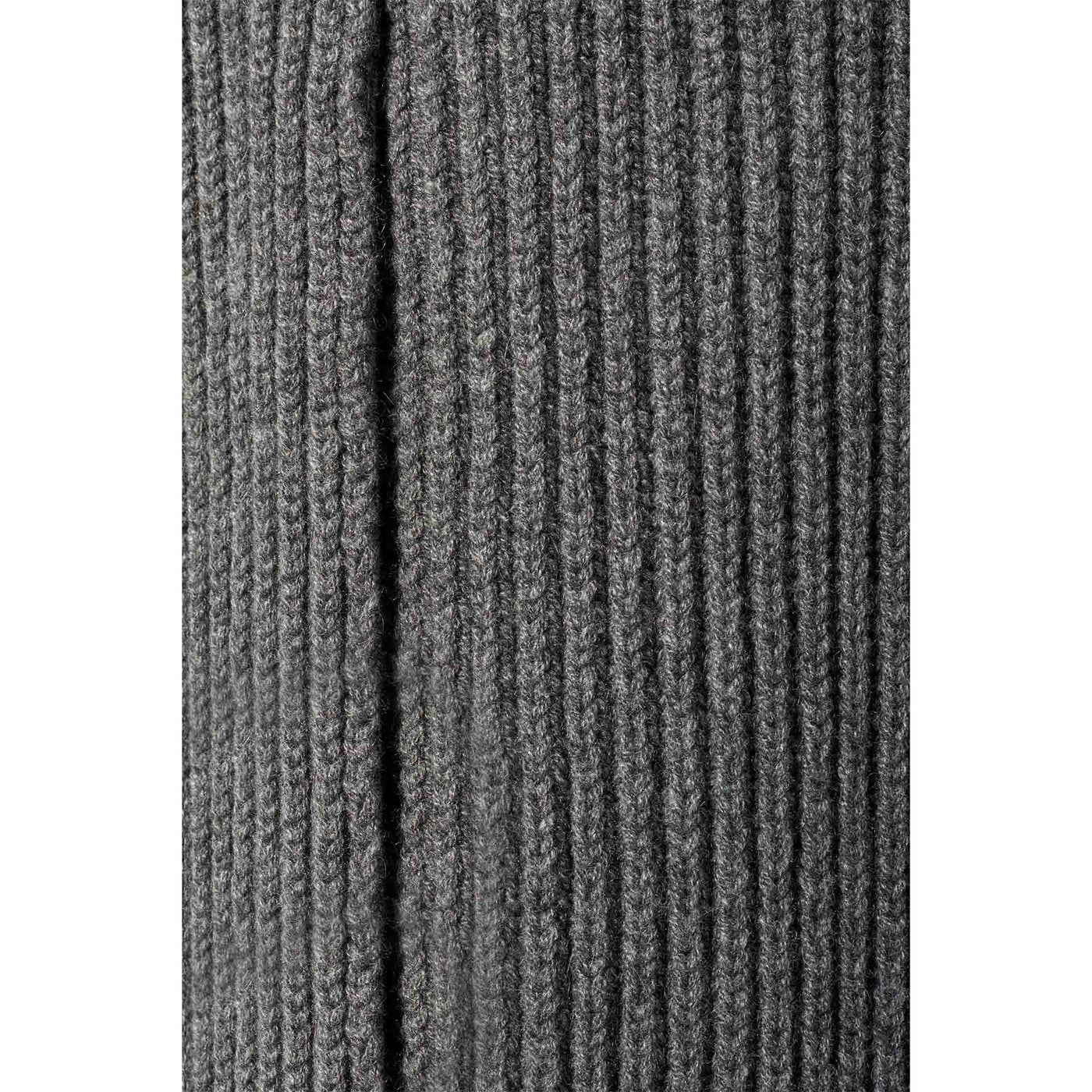 Cashmere Cape with Fox Collar - Dark Grey