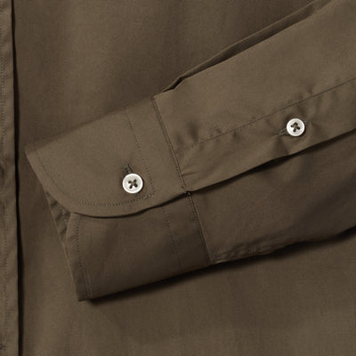 Solid Cotton Twill Luc Due Shirt - Olive