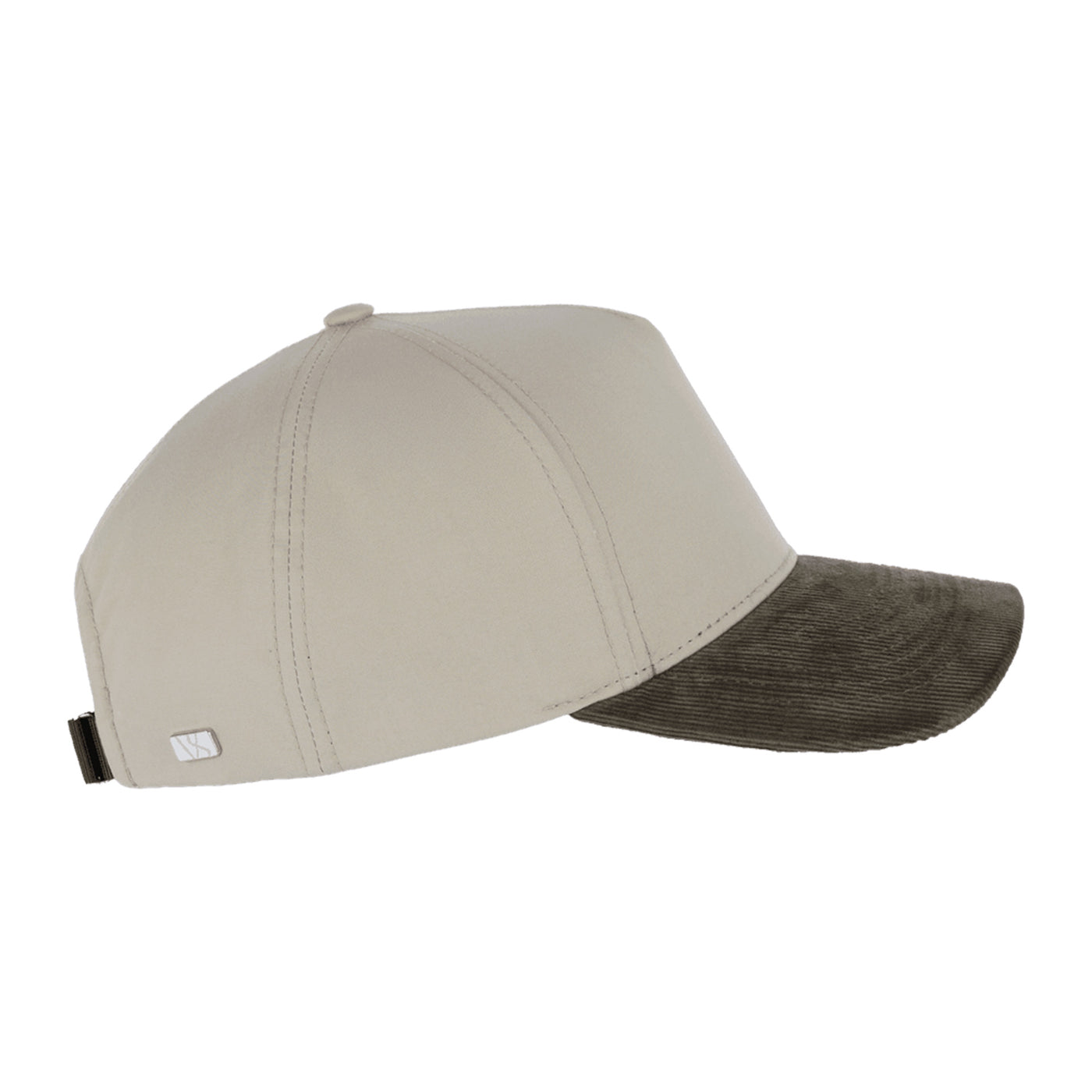 Beige and brown cap on a white background