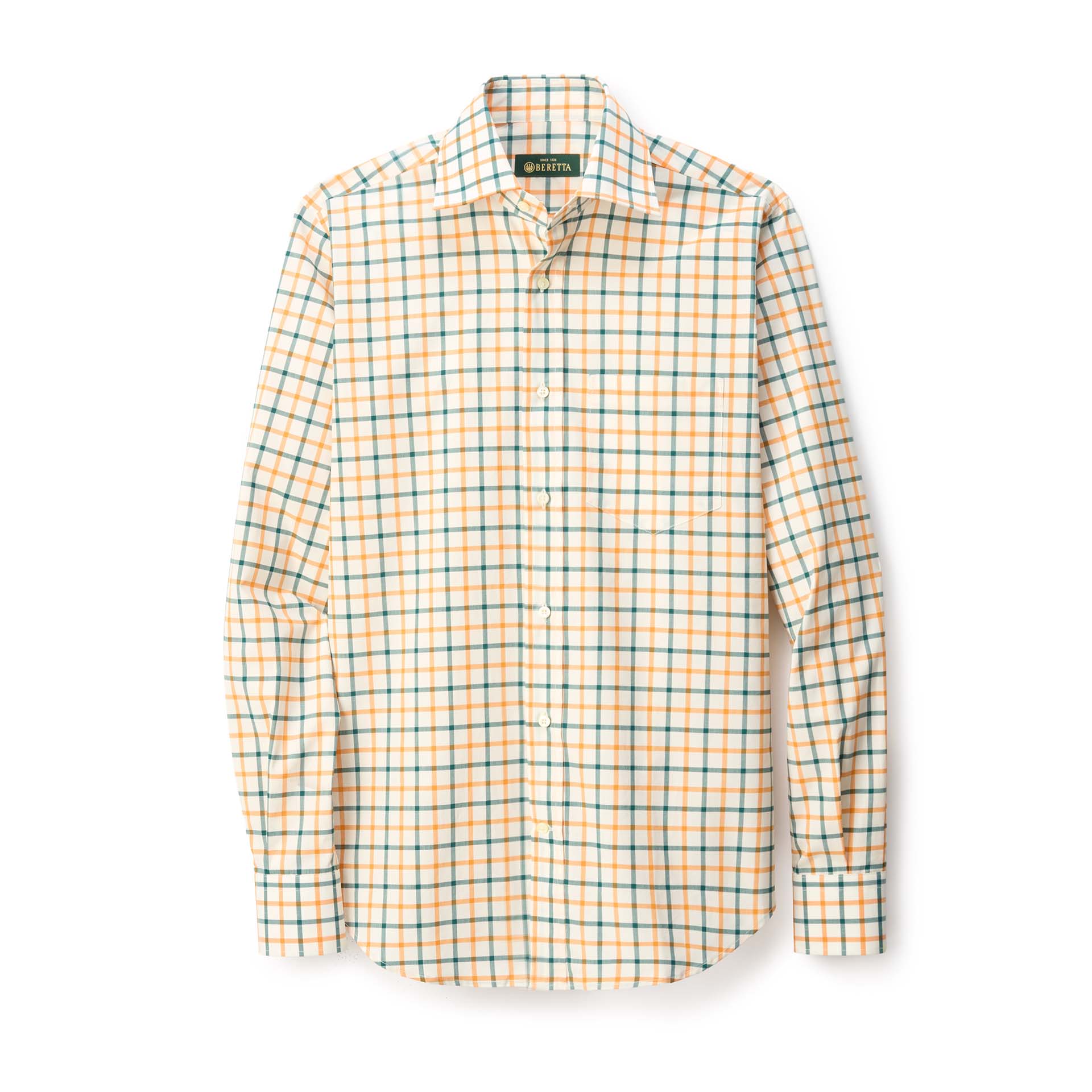 Italian Tattersall Cotton Twill Shirt - Sporting Green