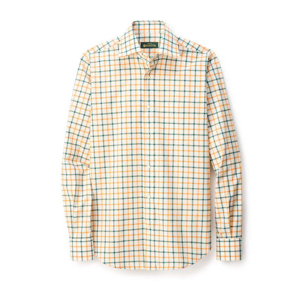 Italian Tattersall Cotton Twill Shirt - Sporting Green