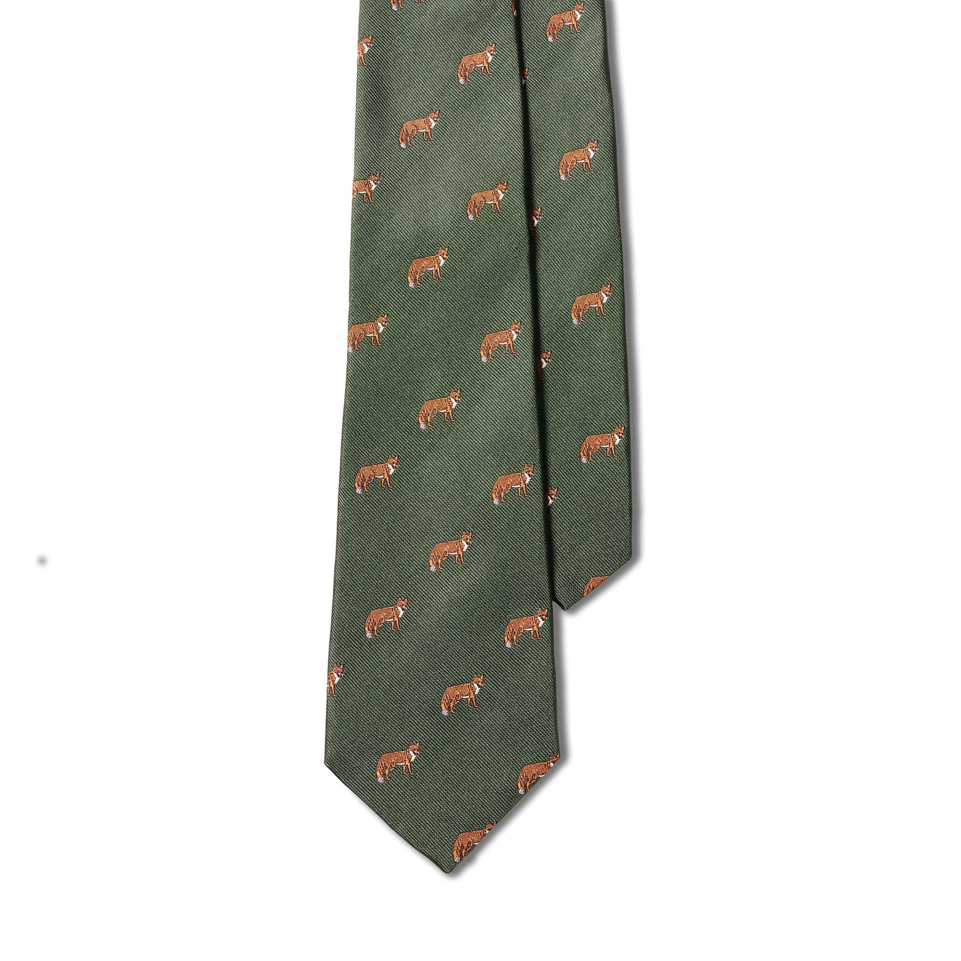 Fox Volpe Handmade Silk Tie - Green Stripe