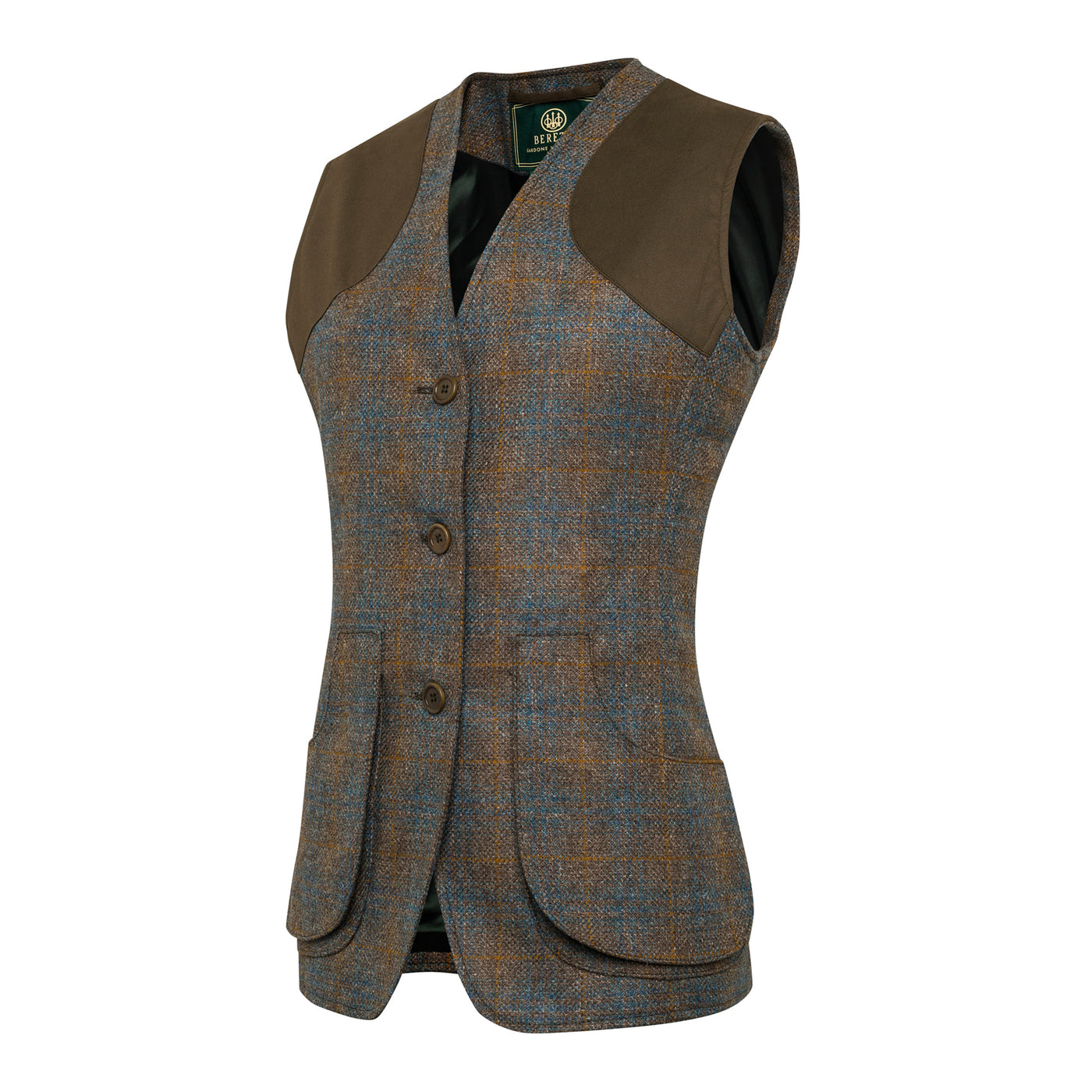 Women's St James Vest - Brown & Celeste Check