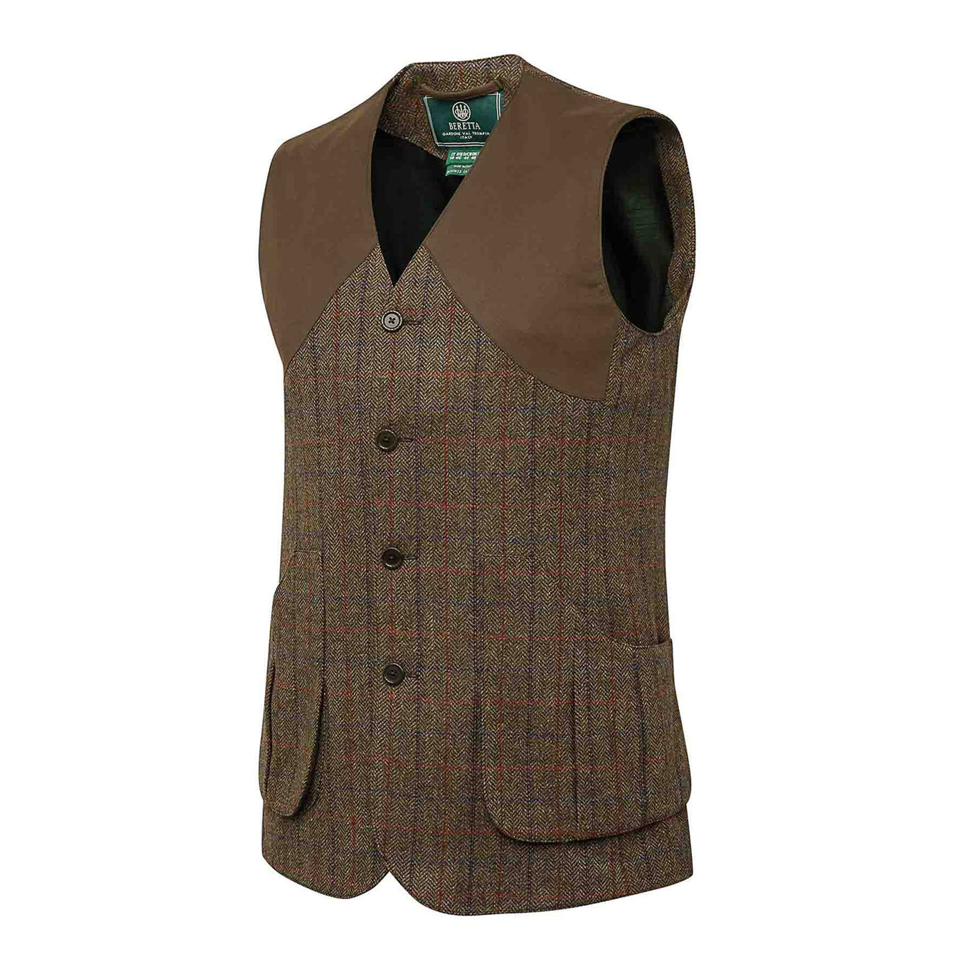 St James Vest - Green Blue Checked