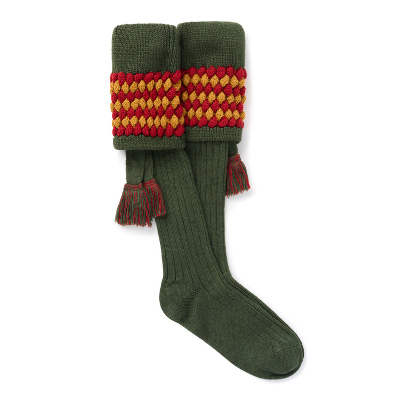 Angus Shooting Socks & Ties - Spruce