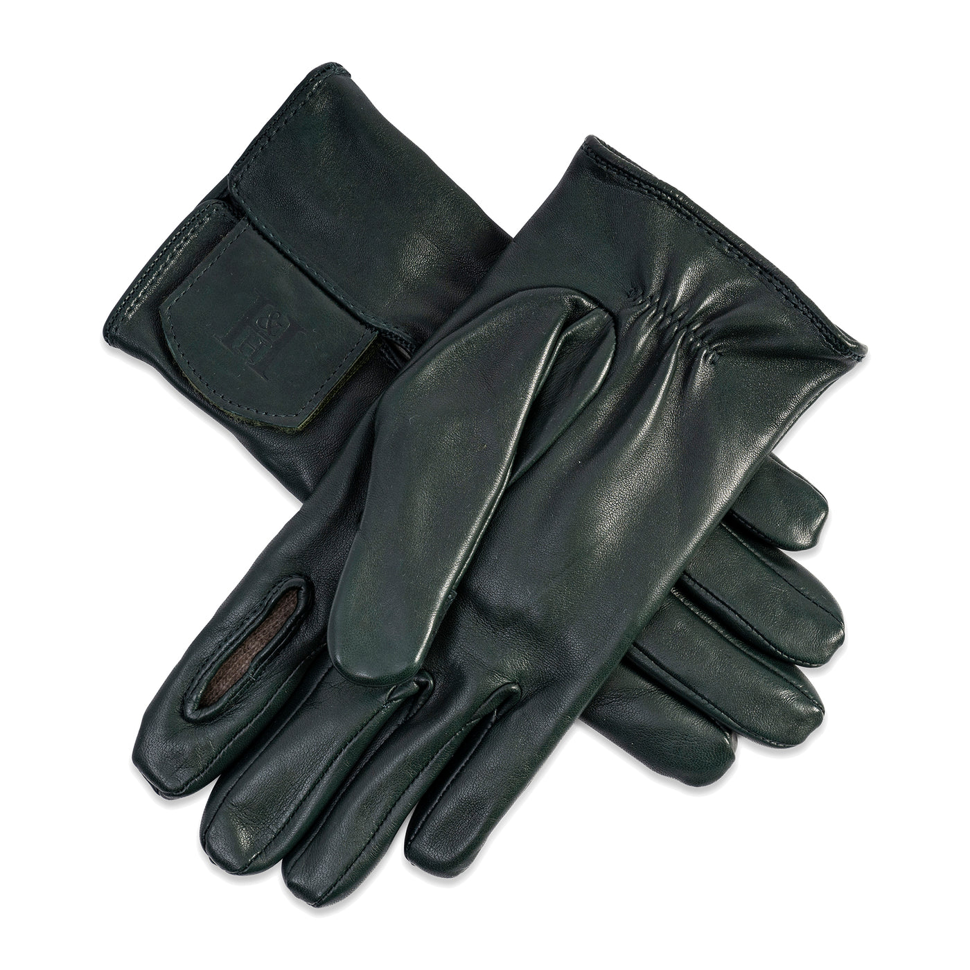 Holland & Holland Leather Shooting Gloves - Green