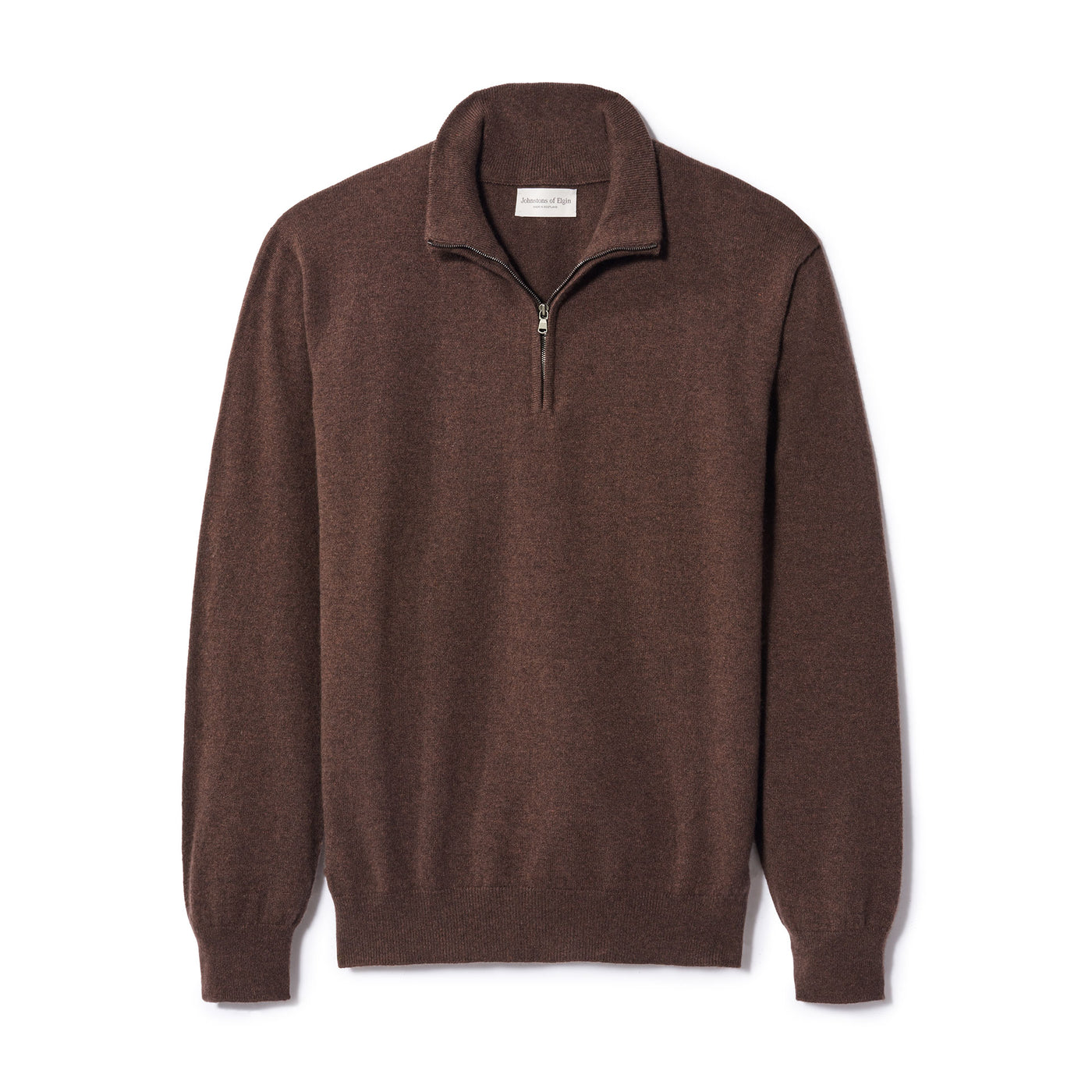Cashmere Quarter Zip Sweater- peat
