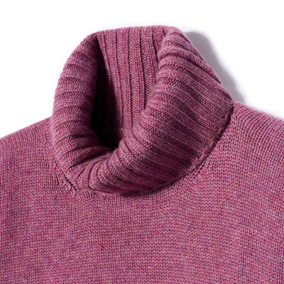 Cashmere Roll Neck Slouch Sweater - Heather