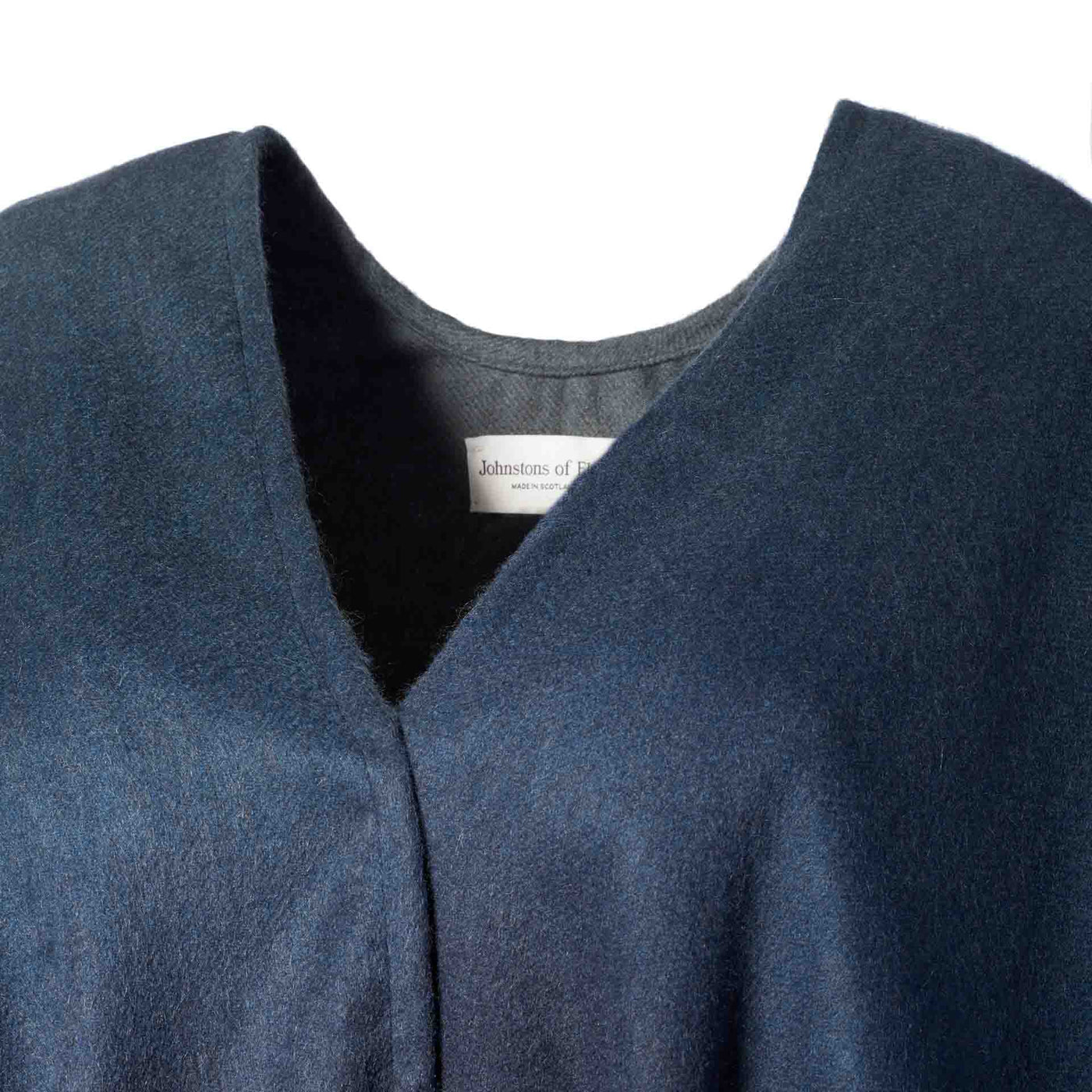 100% Cashmere Woven Cape - Black and Navy