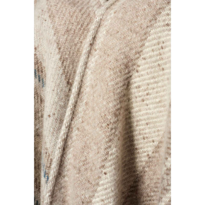 Women's Textured Wool Donegal Plaid Cape - Natural