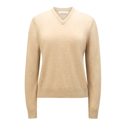 Women's Classic Cashmere V-Neck – Oatmeal