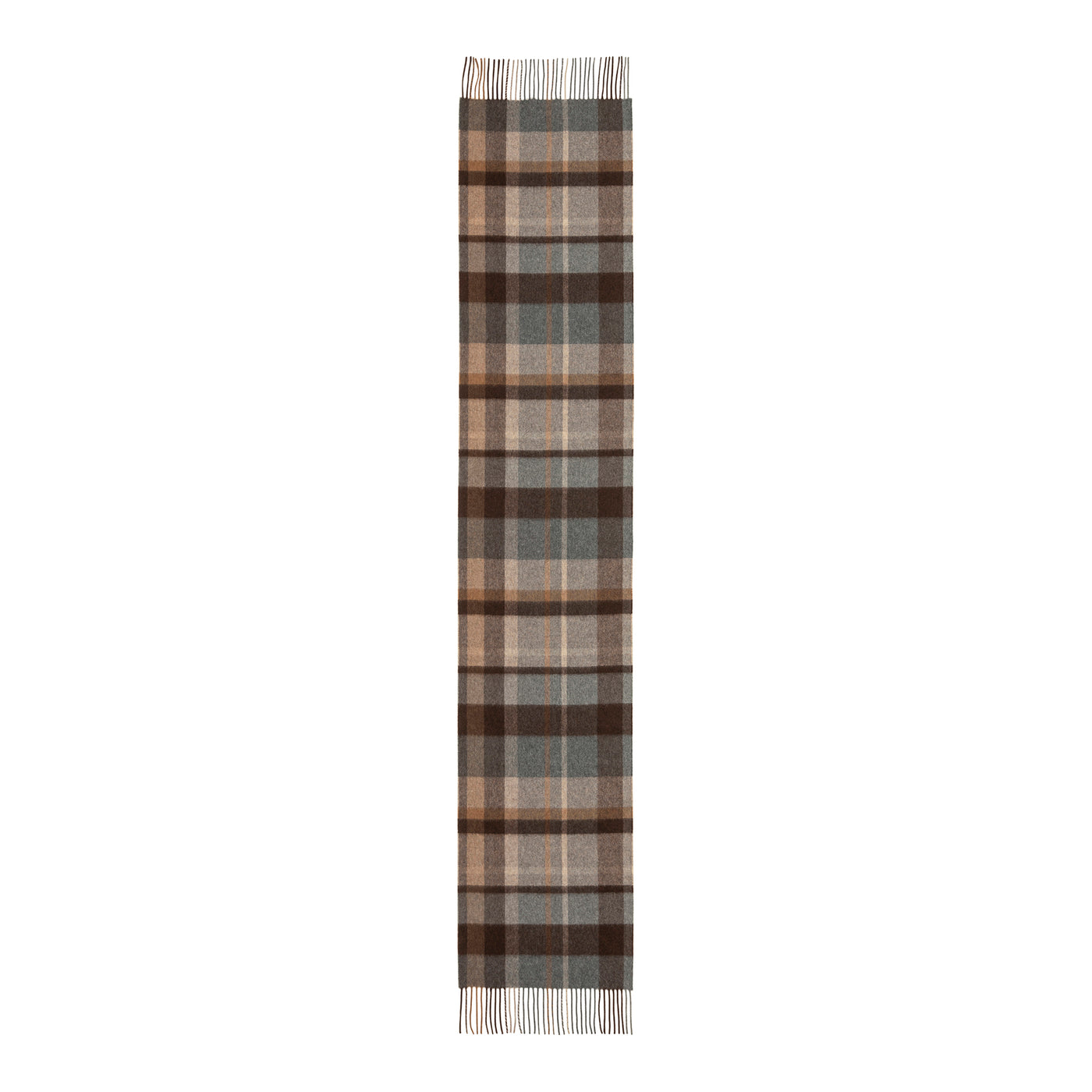 Johnstons of Elgin Offset Check Scarf – Mid Grey