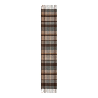 Johnstons of Elgin Offset Check Scarf – Mid Grey