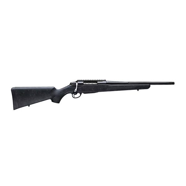 Tikka T3x Roughtech Ranch bolt-action rifle with durable black synthetic stock and fluted barrel for rugged field use