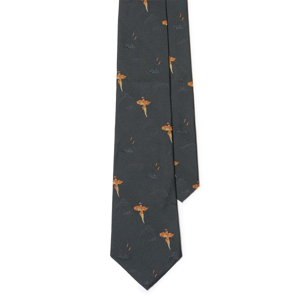 Silk Pheasant in Flight Tie – Green