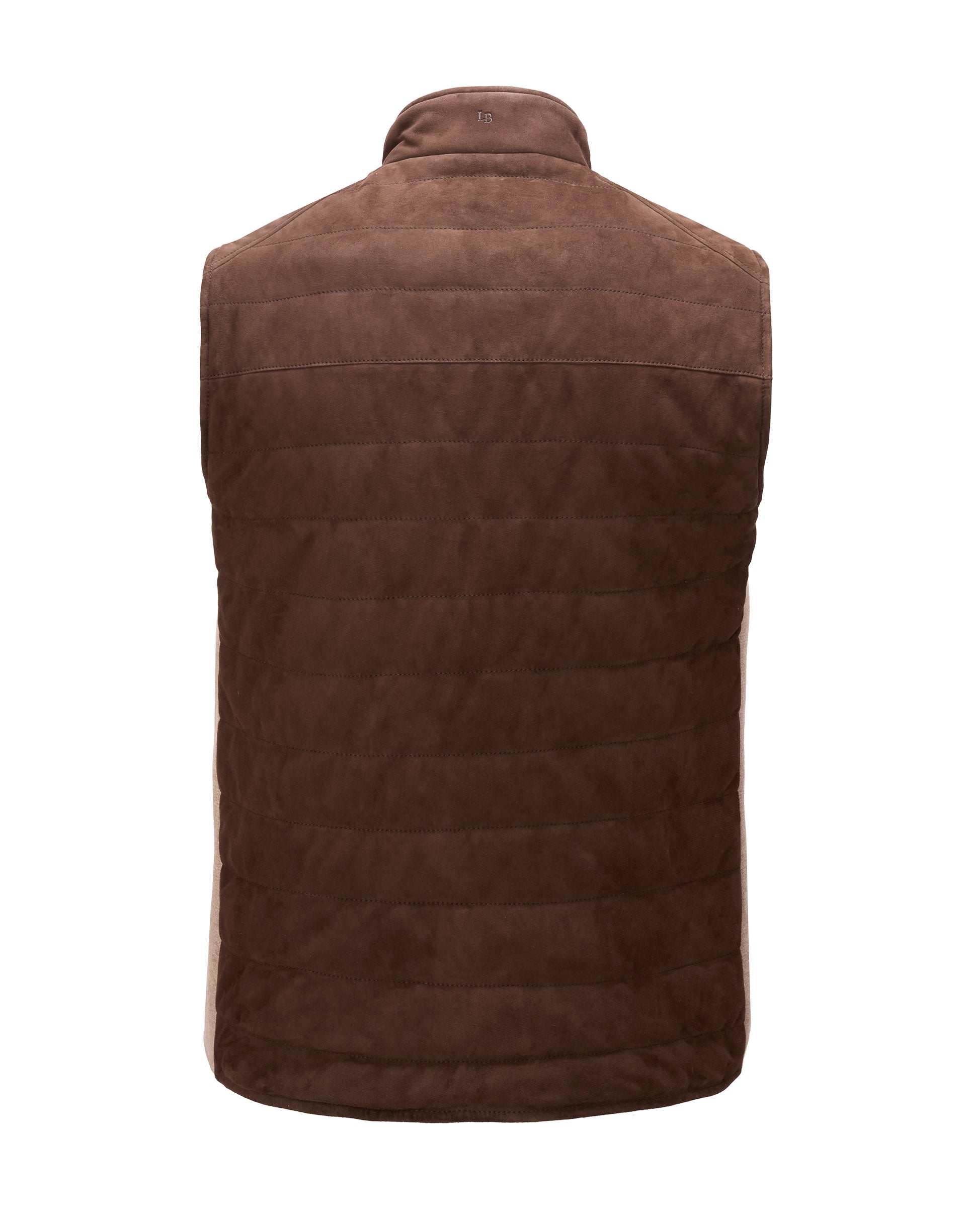 Channel Quilted Suede Vest -  Chocolat