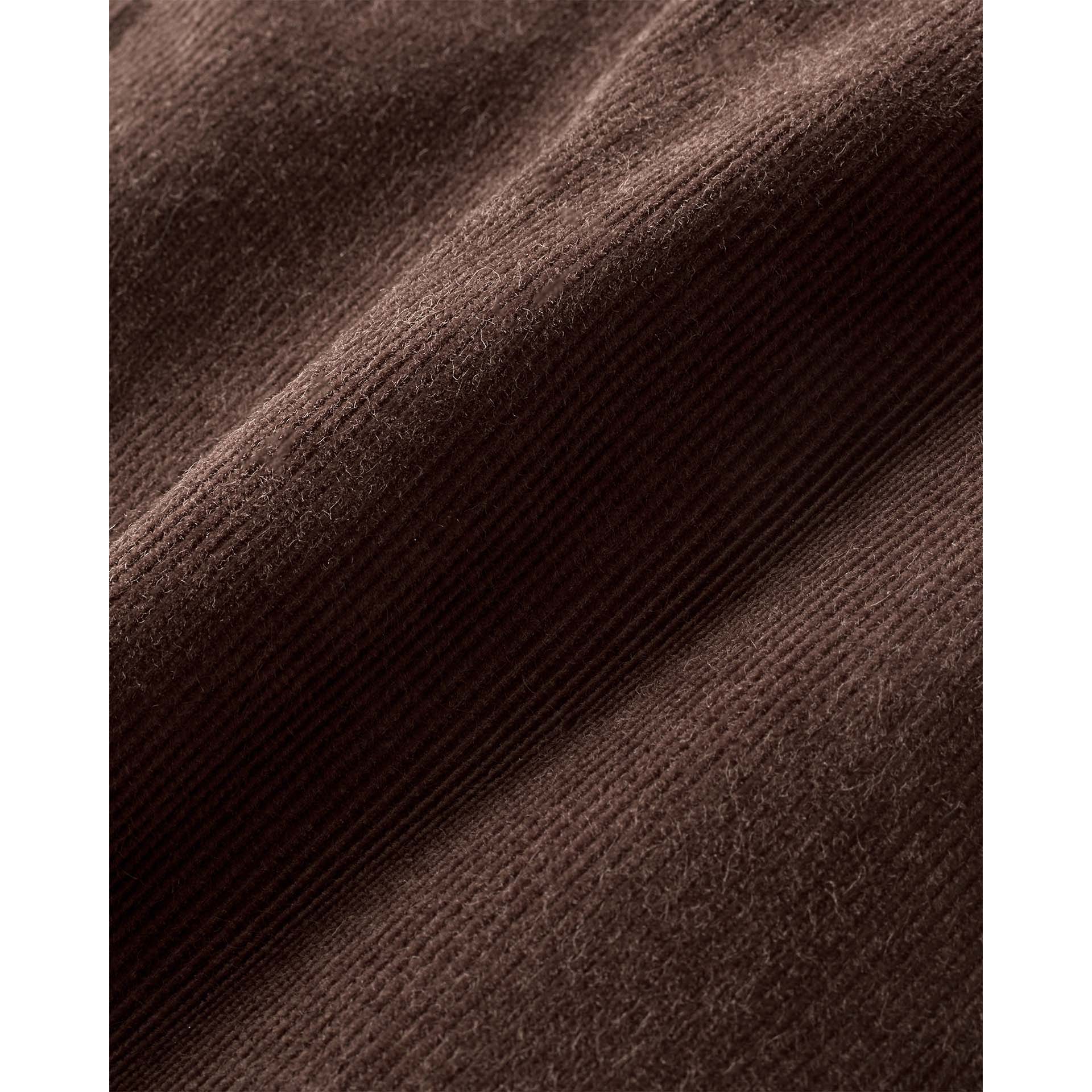 Italian Fine Wale Cotton Corduroy Flat Front Trouser - Brown