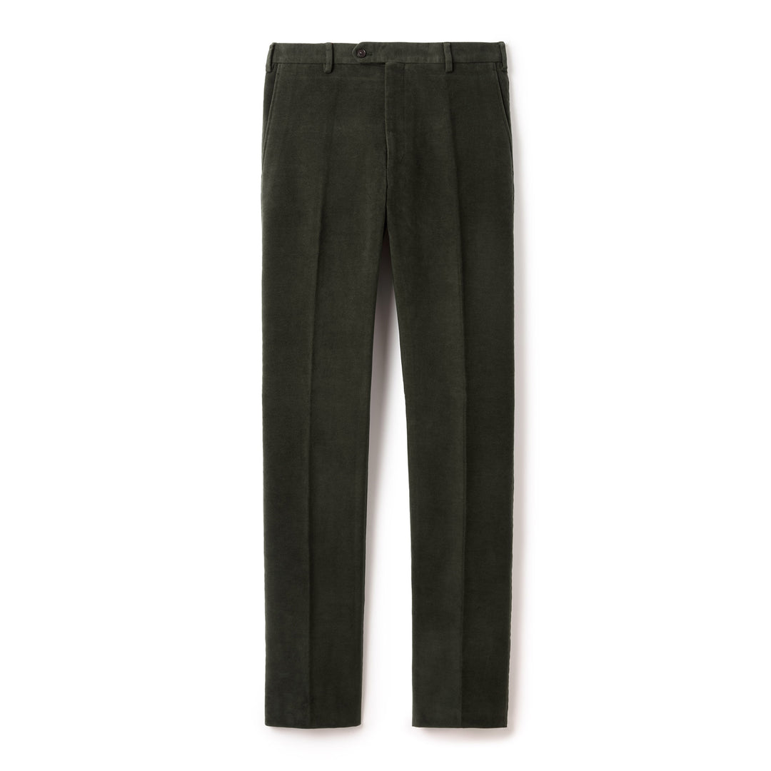 パンツ OUTIL PANTALON CUERS MOLESKIN fabric LUCIANO BARBERA Italian Cotton Moleskin Flat Front Trouser - Dark