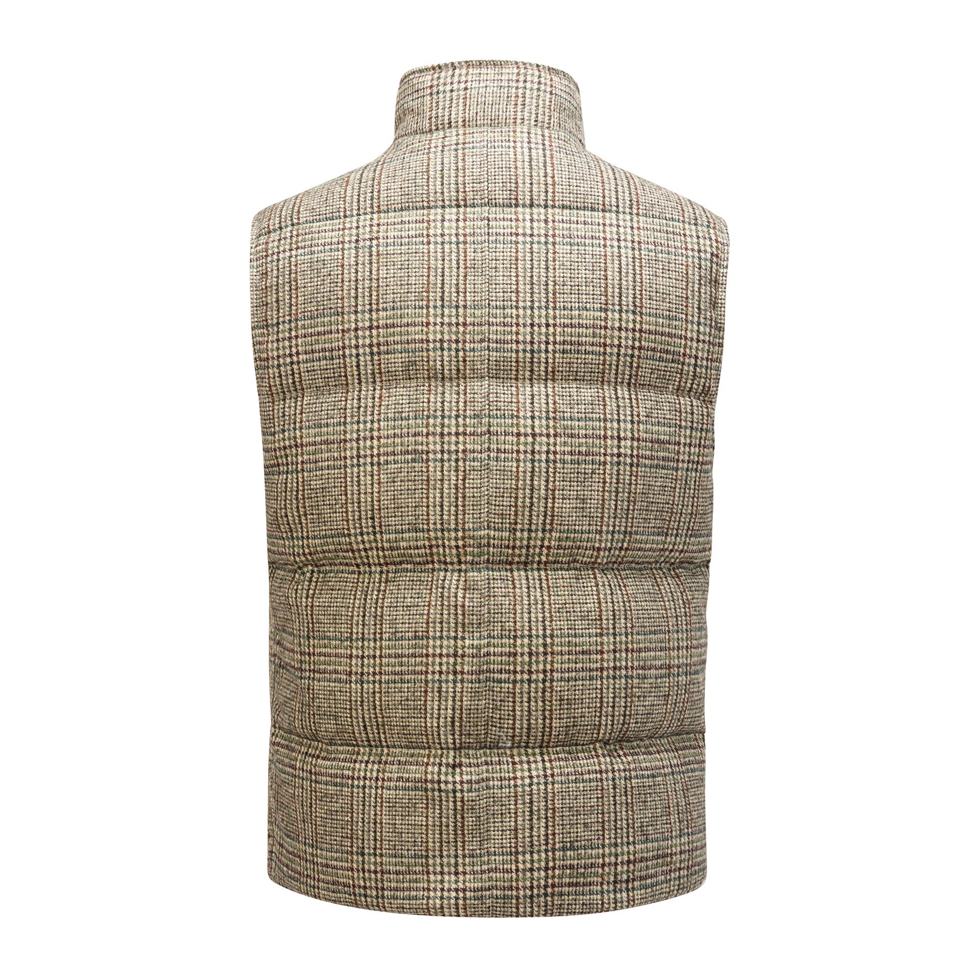Luciano Barbera Plaid Quilted Vest - Tan & Check