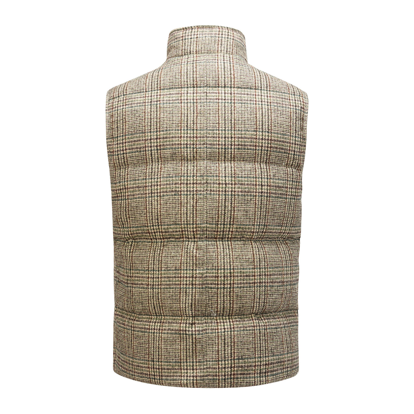 Luciano Barbera Plaid Quilted Vest - Tan & Check