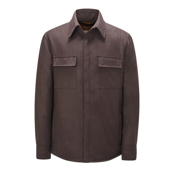 Solid Shirt Jacket - Brown