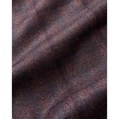 Women's Glen Plaid Italian Wool Overshirt - Plum & Blue