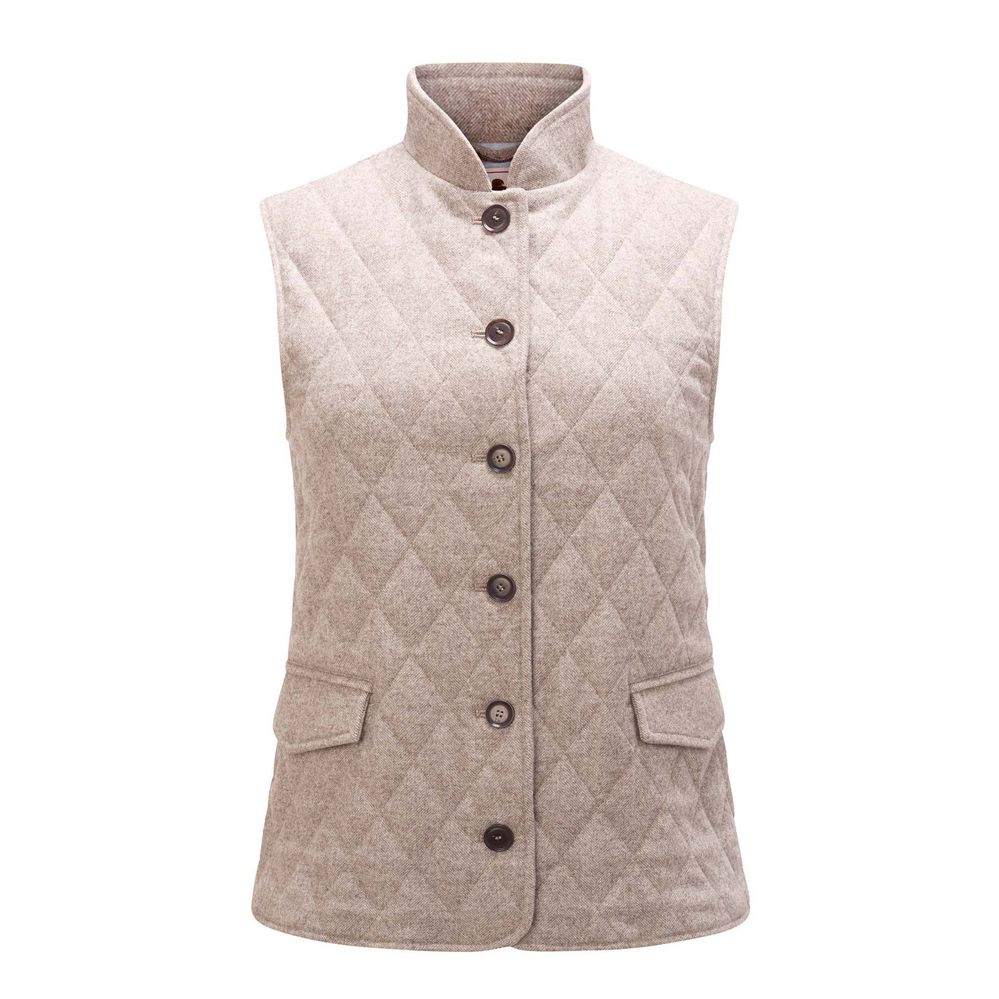 Women's Italian Quilted Vest - Tan