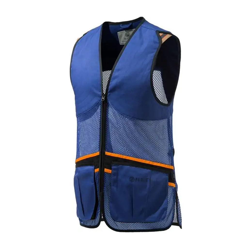 Beretta 青 メッシュバック ベスト Full Mesh Shooting Vest Blue Breathable Competition Vest Beretta