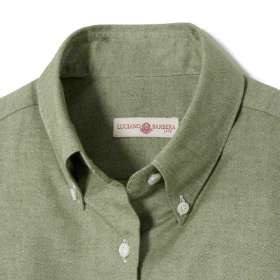 Brushed Cotton Check Shirt - Sage