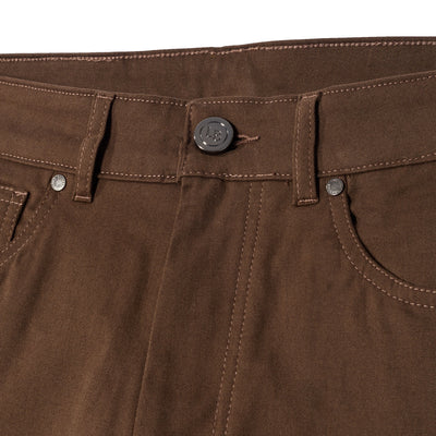 Slim Stretch Cotton Twill Five Pocket Pants - Light Brown