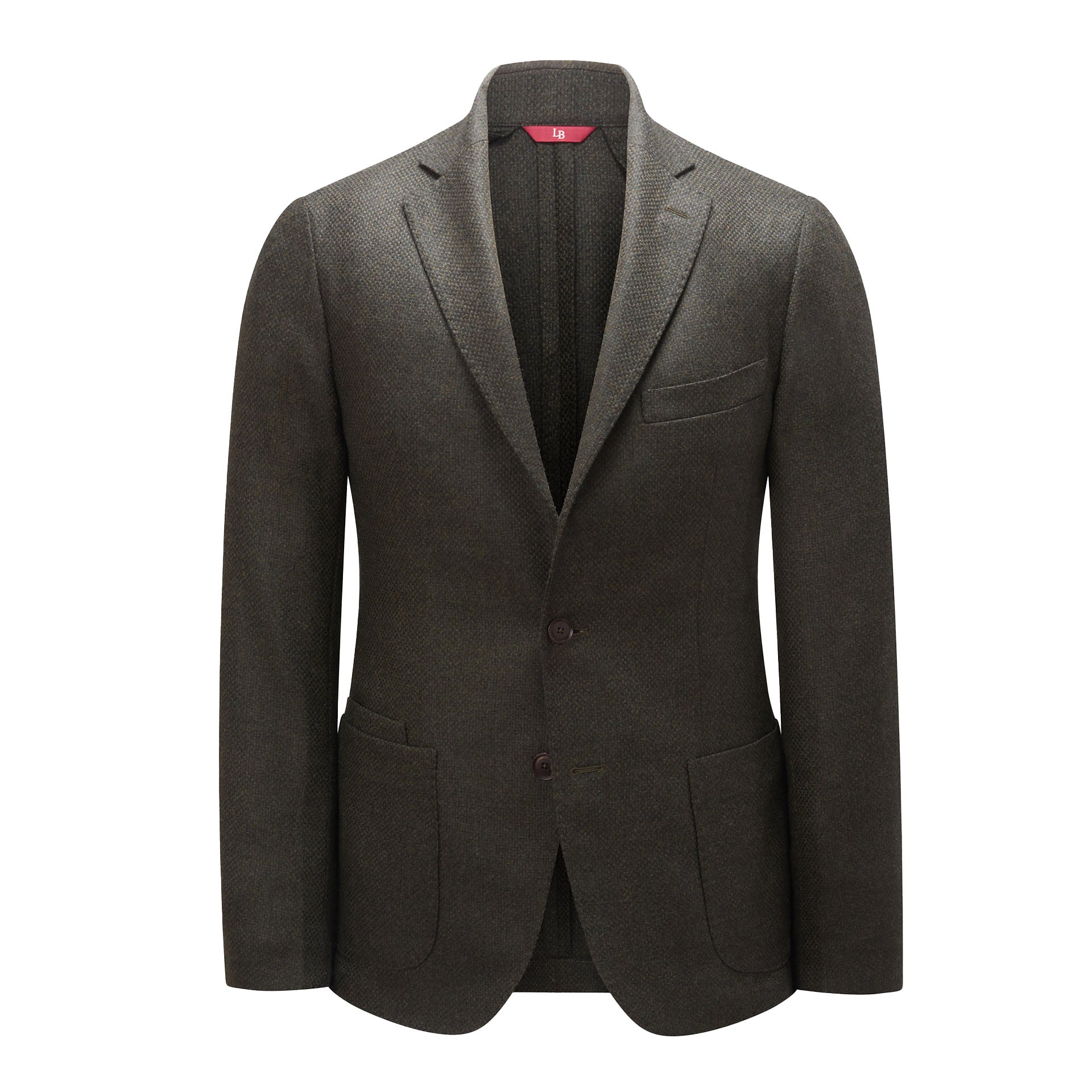 Luciano Barbera Single Breasted Sartorial Jacket – Rustic Green Tick Weave