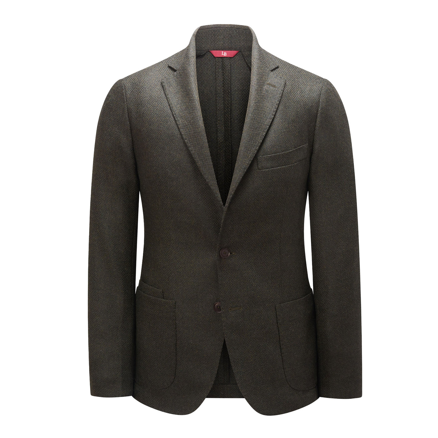 Luciano Barbera Single Breasted Sartorial Jacket – Rustic Green Tick Weave