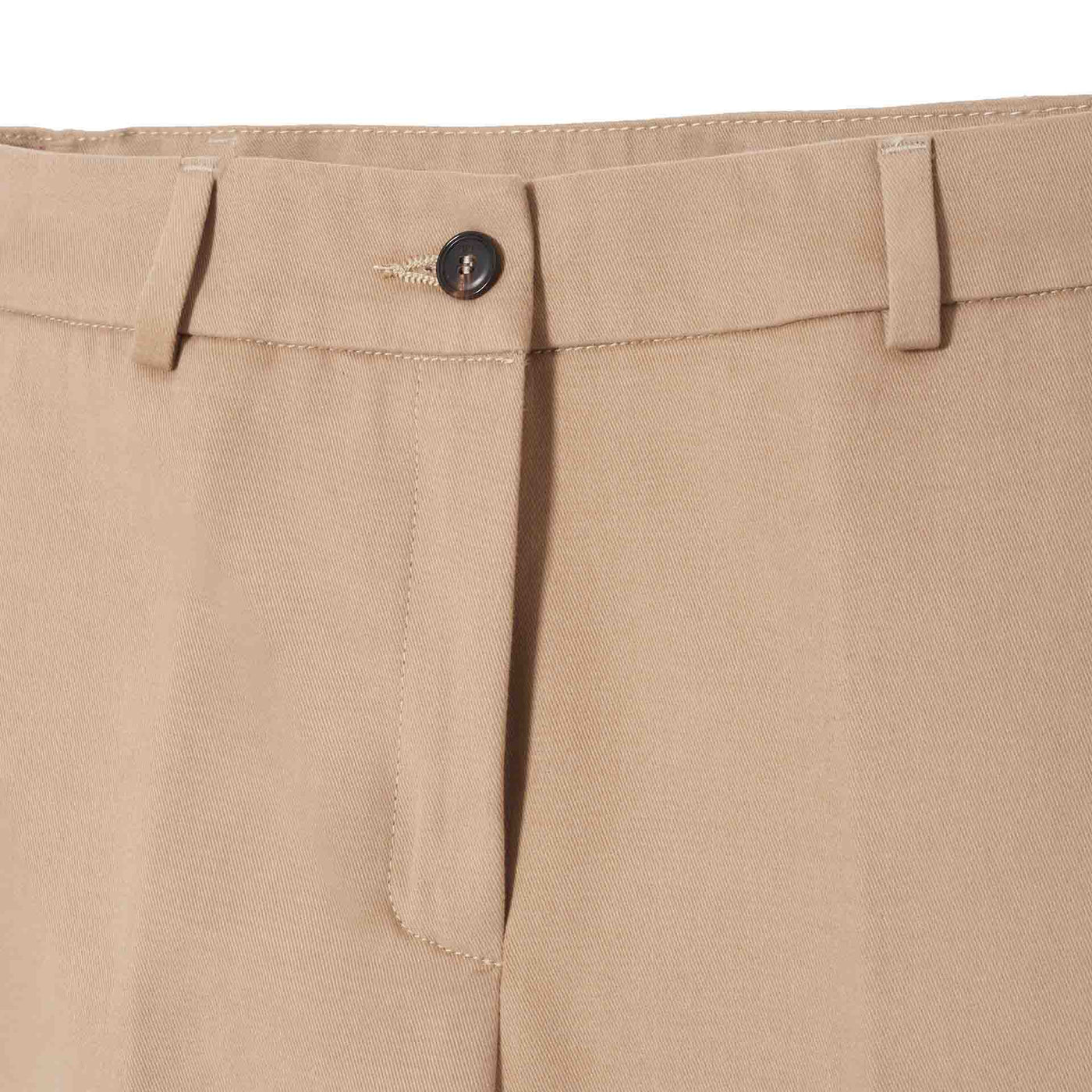 Women's Flat Front Trousers - Mocha