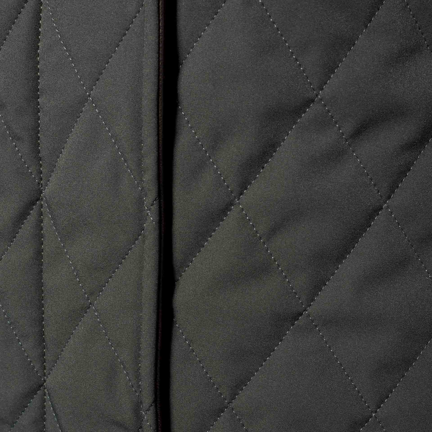 Womens Diamond Quilted Hooded Jacket - Forest Green