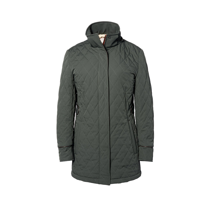 diamond quilted hooded jacket