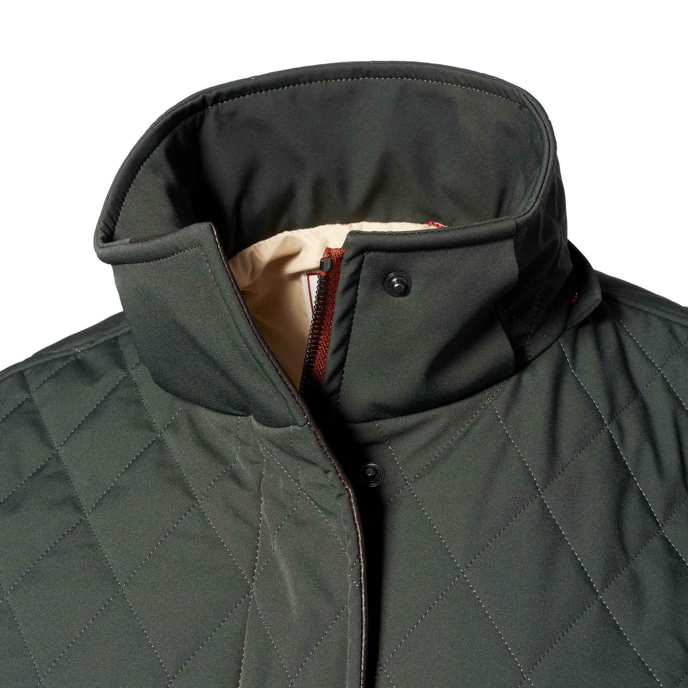 Women's Diamond Quilted Hooded Jacket - Forest Green