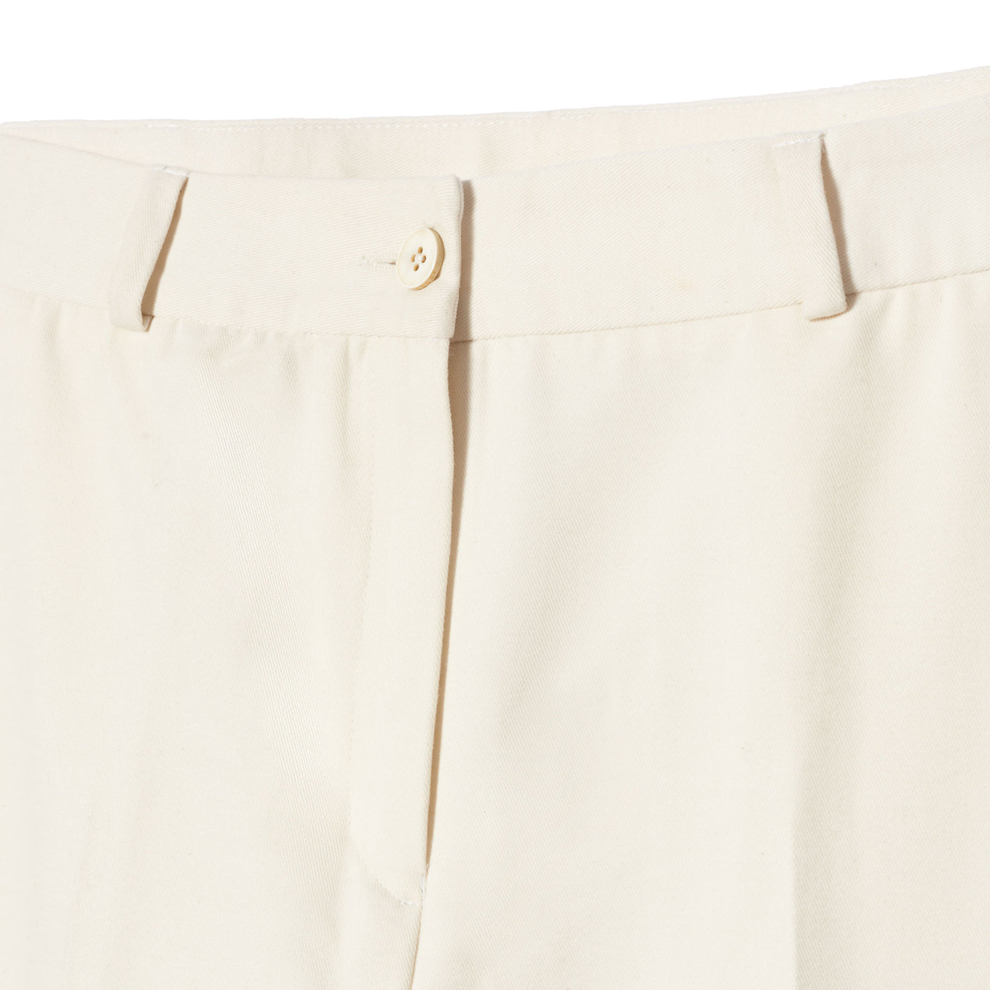 Women's Flat Front Trousers - Off White