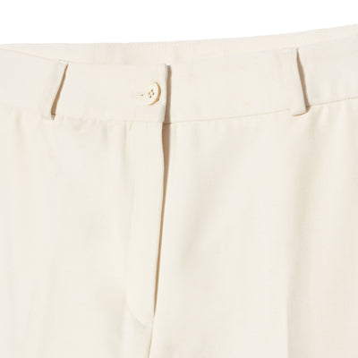 Women's Flat Front Trousers - Off White